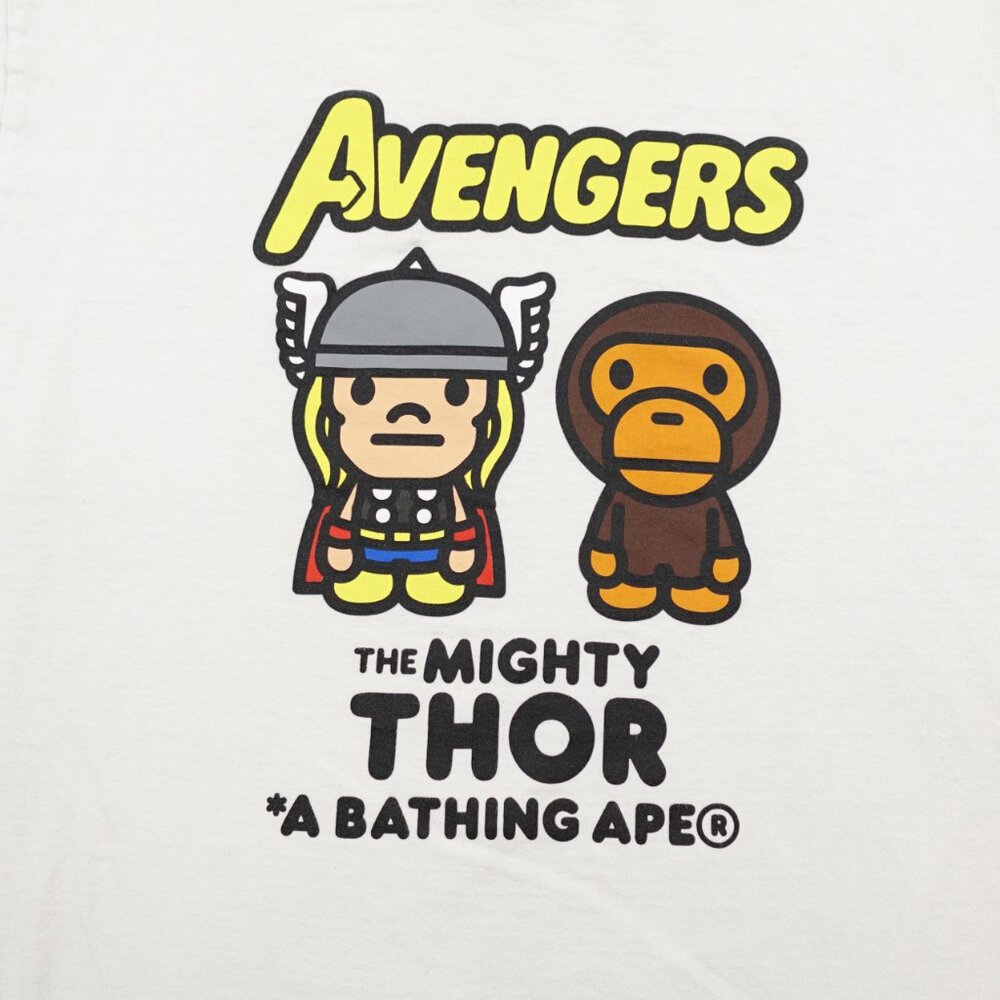 Bape Shirt Mens XL White Marvel Milo Mighty Thor Tee A Bathing Ape Tee Comics - Picture 2 of 16